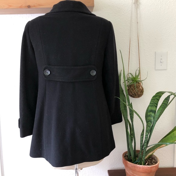 Anne Klein black wool pea coat - Picture 2 of 5